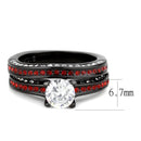 Silver Jewelry Rings Wedding Rings TK3695 Black - Stainless Steel Ring with AAA Grade CZ Alamode Fashion Jewelry Outlet