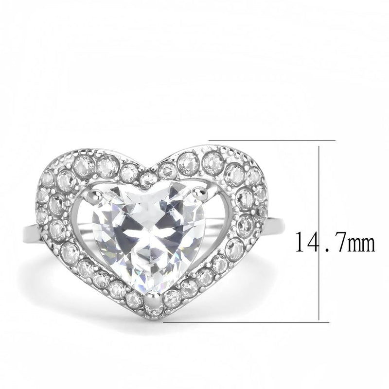 Silver Jewelry Rings Wedding Rings TK3698 Stainless Steel Ring with AAA Grade CZ Alamode Fashion Jewelry Outlet