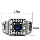 Silver Jewelry Rings Wedding Rings TK370 Stainless Steel Ring with Synthetic in Montana Alamode Fashion Jewelry Outlet