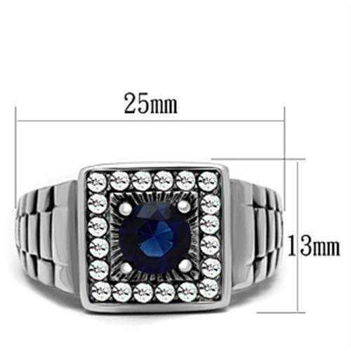 Silver Jewelry Rings Wedding Rings TK370 Stainless Steel Ring with Synthetic in Montana Alamode Fashion Jewelry Outlet