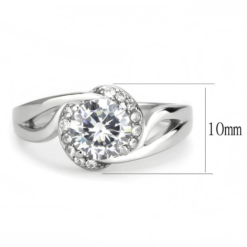 Wedding Rings TK3701 Stainless Steel Ring with AAA Grade CZ