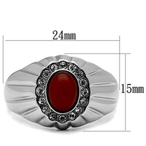 Silver Jewelry Rings Wedding Rings TK372 Stainless Steel Ring with Semi-Precious in Siam Alamode Fashion Jewelry Outlet