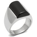 Wedding Rings TK379 Stainless Steel Ring with Semi-Precious in Jet