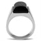 Wedding Rings TK379 Stainless Steel Ring with Semi-Precious in Jet