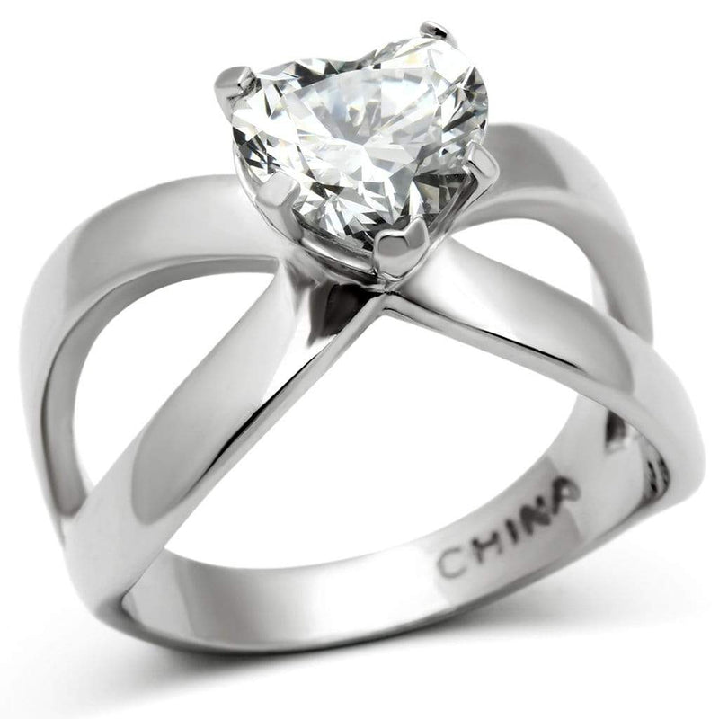 Wedding Rings TK390 Stainless Steel Ring with AAA Grade CZ