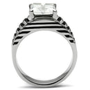 Silver Jewelry Rings Wedding Rings TK393 Stainless Steel Ring with AAA Grade CZ Alamode Fashion Jewelry Outlet