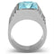 Wedding Rings TK394 Stainless Steel Ring with Synthetic in Sea Blue