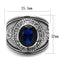 Silver Jewelry Rings Wedding Rings TK414707 Stainless Steel Ring with Synthetic in Sapphire Alamode Fashion Jewelry Outlet