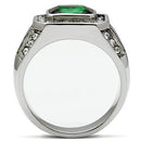 Wedding Rings TK495 Stainless Steel Ring with Synthetic in Emerald