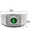 Wedding Rings TK496 Stainless Steel Ring with Synthetic in Emerald