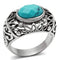 Wedding Rings TK498 Stainless Steel Ring with Synthetic in Sea Blue