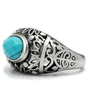 Wedding Rings TK498 Stainless Steel Ring with Synthetic in Sea Blue