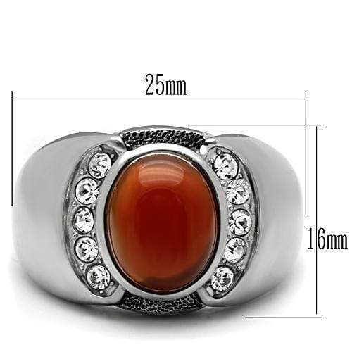 Wedding Rings TK499 Stainless Steel Ring with Semi-Precious in Siam