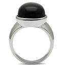 Wedding Rings TK501 Stainless Steel Ring with Semi-Precious in Jet