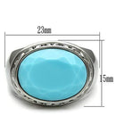 Wedding Rings TK525 Stainless Steel Ring with Synthetic in Sea Blue