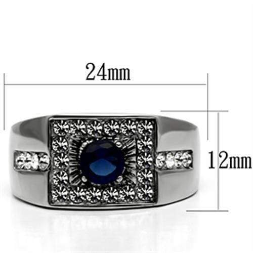 Silver Jewelry Rings Wedding Rings TK588 Stainless Steel Ring with Synthetic in Montana Alamode Fashion Jewelry Outlet