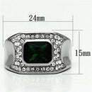 Wedding Rings TK590 Stainless Steel Ring with Synthetic in Emerald