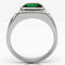 Wedding Rings TK590 Stainless Steel Ring with Synthetic in Emerald