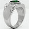 Wedding Rings TK590 Stainless Steel Ring with Synthetic in Emerald