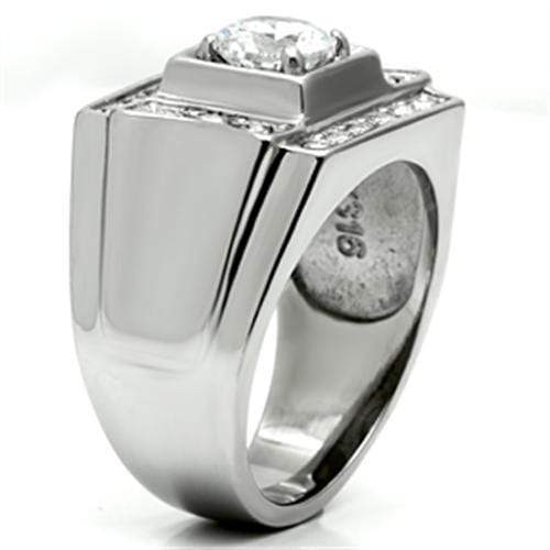 Silver Jewelry Rings Wedding Rings TK593 Stainless Steel Ring with AAA Grade CZ Alamode Fashion Jewelry Outlet