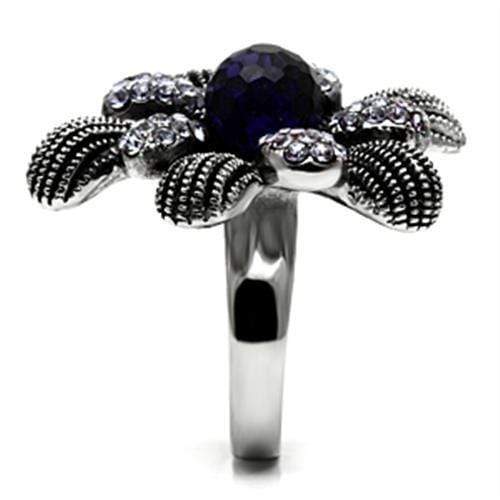 Wedding Rings TK607 Stainless Steel Ring with Synthetic in Amethyst