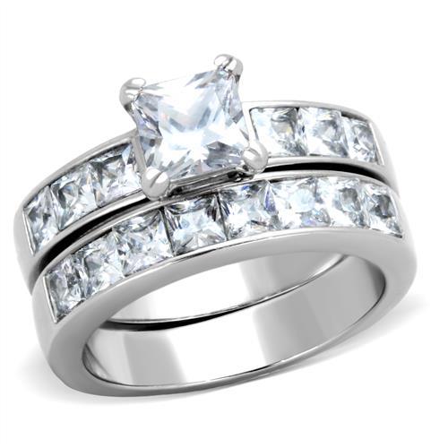 Wedding Rings TK61206 Stainless Steel Ring with AAA Grade CZ