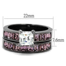 Wedding Rings TK61206LJ Light Black Stainless Steel Ring with AAA Grade CZ