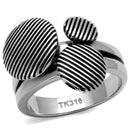 Women Band Rings TK2973 Stainless Steel Ring with Epoxy in Jet