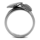 Women Band Rings TK2973 Stainless Steel Ring with Epoxy in Jet