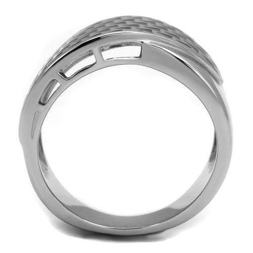 Women Band Rings TK3010 Stainless Steel Ring with Epoxy in Jet