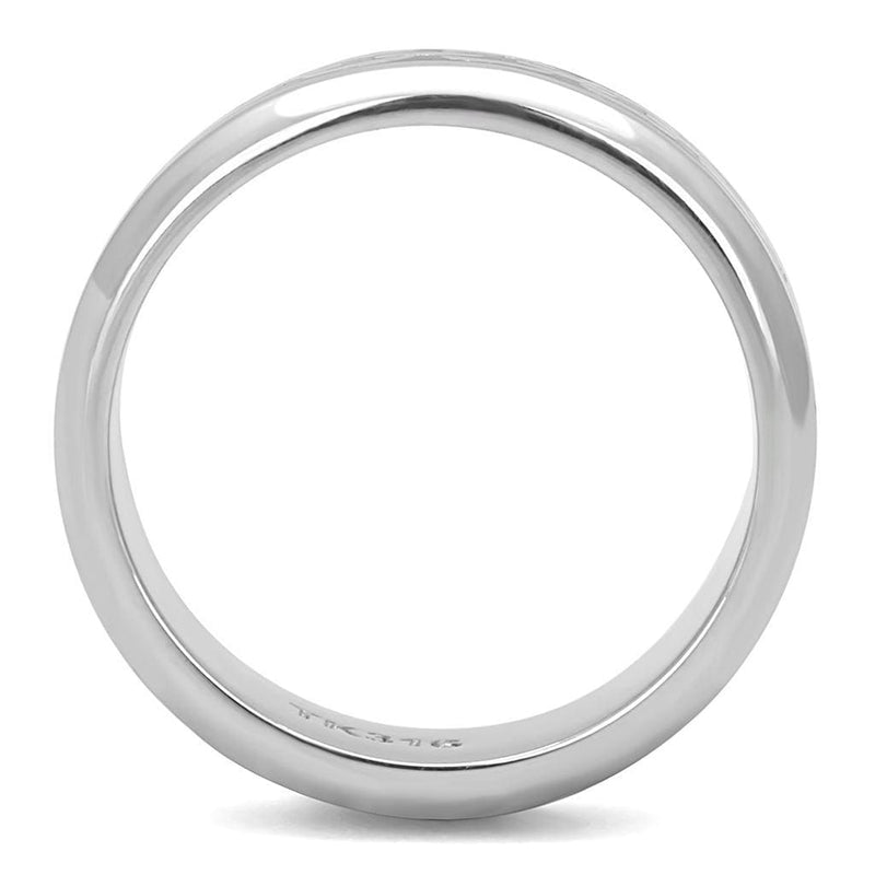 Women Band Rings TK3061 Stainless Steel Ring with Epoxy in Jet