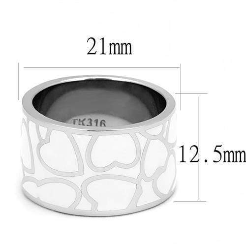 Women Band Rings TK3172 Stainless Steel Ring with Epoxy in White