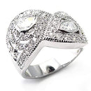 Silver Jewelry Rings Women's Band Rings 7X083 Rhodium Brass Ring with AAA Grade CZ Alamode Fashion Jewelry Outlet