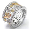 Silver Jewelry Rings Women's Band Rings 7X089 Tricolor Brass Ring with AAA Grade CZ Alamode Fashion Jewelry Outlet