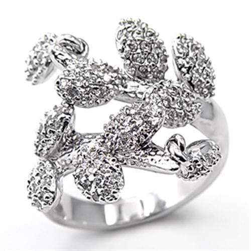 Silver Jewelry Rings Women's Band Rings 7X105 Rhodium Brass Ring with AAA Grade CZ Alamode Fashion Jewelry Outlet