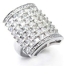 Silver Jewelry Rings Women's Band Rings 7X116 Rhodium Brass Ring with AAA Grade CZ Alamode Fashion Jewelry Outlet