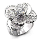 Silver Jewelry Rings Women's Band Rings 7X131 Rhodium Brass Ring with AAA Grade CZ Alamode Fashion Jewelry Outlet