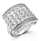 Silver Jewelry Rings Women's Band Rings 7X146 Rhodium Brass Ring with AAA Grade CZ Alamode Fashion Jewelry Outlet