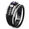 Silver Jewelry Rings Women's Band Rings DA001 Black - Stainless Steel Ring with AAA Grade CZ Alamode Fashion Jewelry Outlet