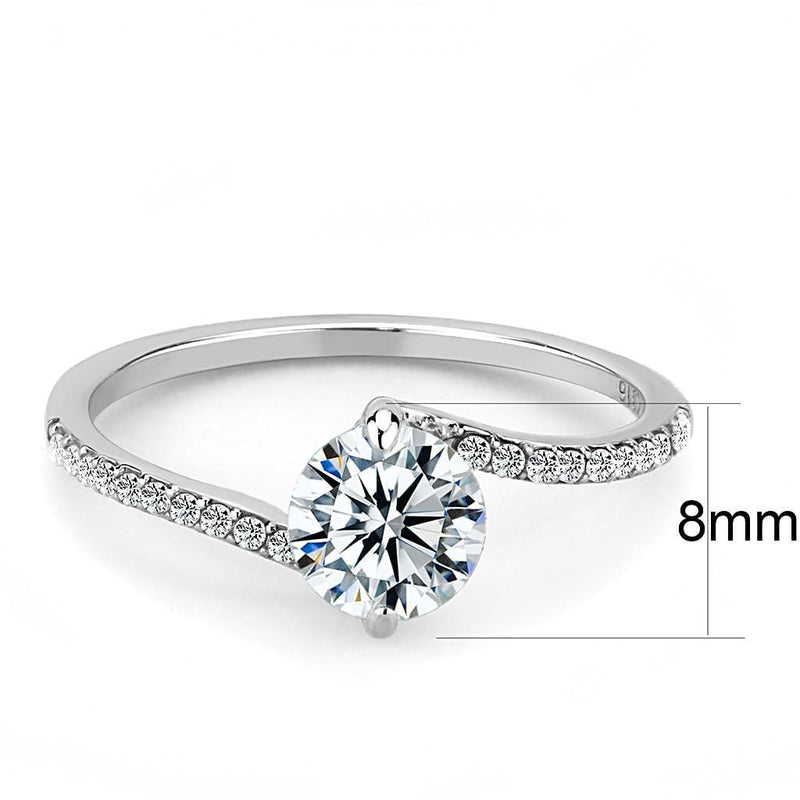 Silver Jewelry Rings Women's Band Rings DA013 Stainless Steel Ring with AAA Grade CZ Alamode Fashion Jewelry Outlet