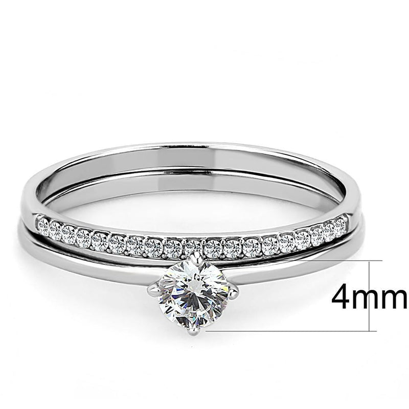 Silver Jewelry Rings Women's Band Rings DA026 Stainless Steel Ring with AAA Grade CZ Alamode Fashion Jewelry Outlet