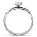 Silver Jewelry Rings Women's Band Rings DA026 Stainless Steel Ring with AAA Grade CZ Alamode Fashion Jewelry Outlet