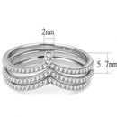 Silver Jewelry Rings Women's Band Rings DA061 Stainless Steel Ring with AAA Grade CZ Alamode Fashion Jewelry Outlet