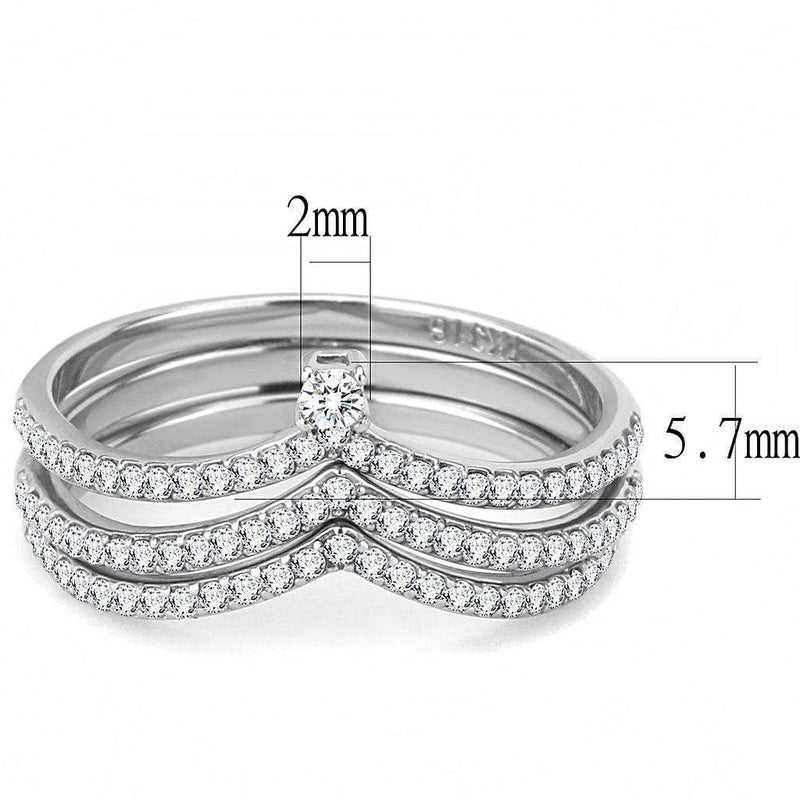 Silver Jewelry Rings Women's Band Rings DA061 Stainless Steel Ring with AAA Grade CZ Alamode Fashion Jewelry Outlet