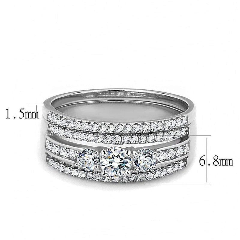 Silver Jewelry Rings Women's Band Rings DA062 Stainless Steel Ring with AAA Grade CZ Alamode Fashion Jewelry Outlet