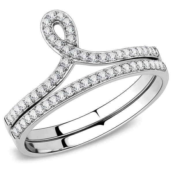 Silver Jewelry Rings Women's Band Rings DA063 Stainless Steel Ring with AAA Grade CZ Alamode Fashion Jewelry Outlet