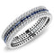 Silver Jewelry Rings Women's Band Rings DA066 Stainless Steel Ring with CZ in London Blue Alamode Fashion Jewelry Outlet