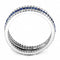 Silver Jewelry Rings Women's Band Rings DA066 Stainless Steel Ring with CZ in London Blue Alamode Fashion Jewelry Outlet