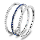 Silver Jewelry Rings Women's Band Rings DA066 Stainless Steel Ring with CZ in London Blue Alamode Fashion Jewelry Outlet