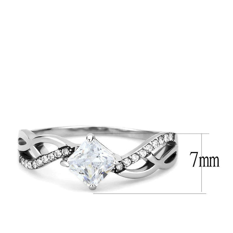 Women's Band Rings DA101 Stainless Steel Ring with AAA Grade CZ